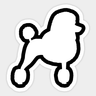 Standard Poodle Silhouette with Fancy Haircut Sticker